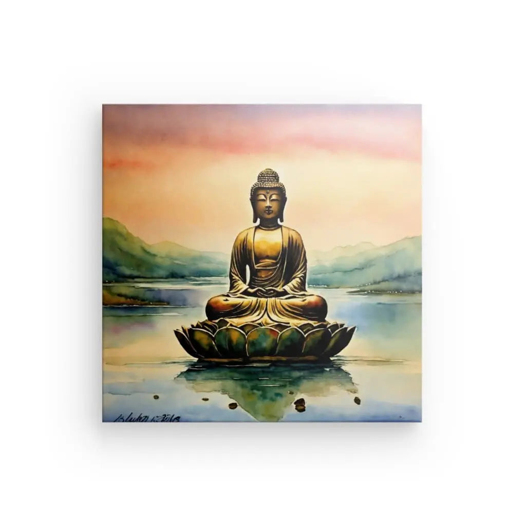 Pour le tableau tout seul : Avec son design aquarelle détaillé, ce Tableau Bouddha sur Fleur de Lotus est une œuvre élégante. Ses couleurs délicates évoquent la sérénité et captivent l’œil, parfait pour ceux qui cherchent un tableau Bouddha apaisant.
