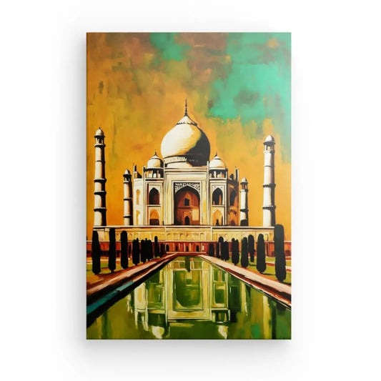 Admirez le Tableau Taj Mahal, une œuvre aux détails soignés et à l’esthétique élégante. Son illustration fine et ses nuances subtiles ajoutent une touche artistique et culturelle à votre décoration.